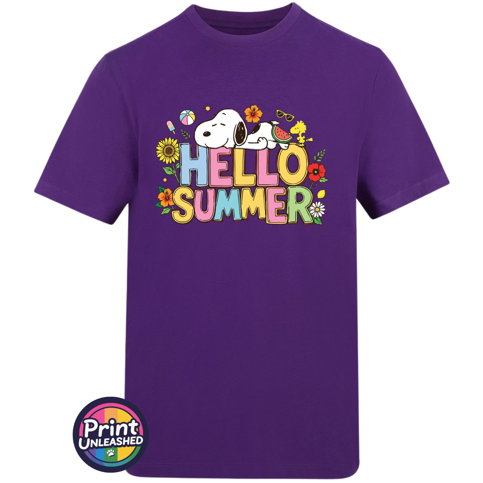Hello Summer T-Shirt Unisex S-2XL AWDis Summer Beagle Tee Dog & Bird Top Gift gallery