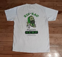 Zig Zag Rolling Papers t-shirt organic hemp NEW nwot pot ganja hippie marijuana