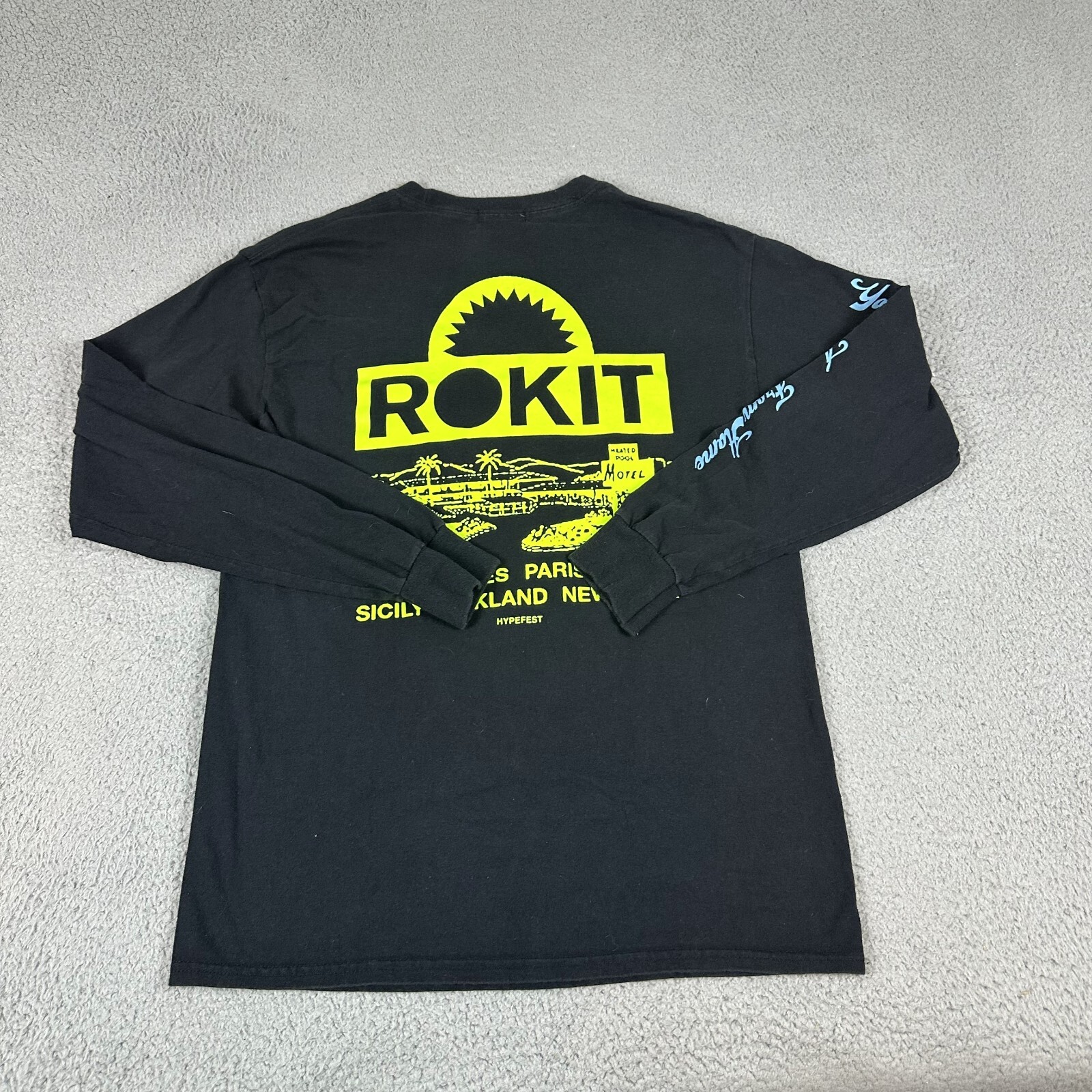 Rokit Superior Shirt Mens M Black Long Sleeve Crew Neck Trendy Pullover gallery