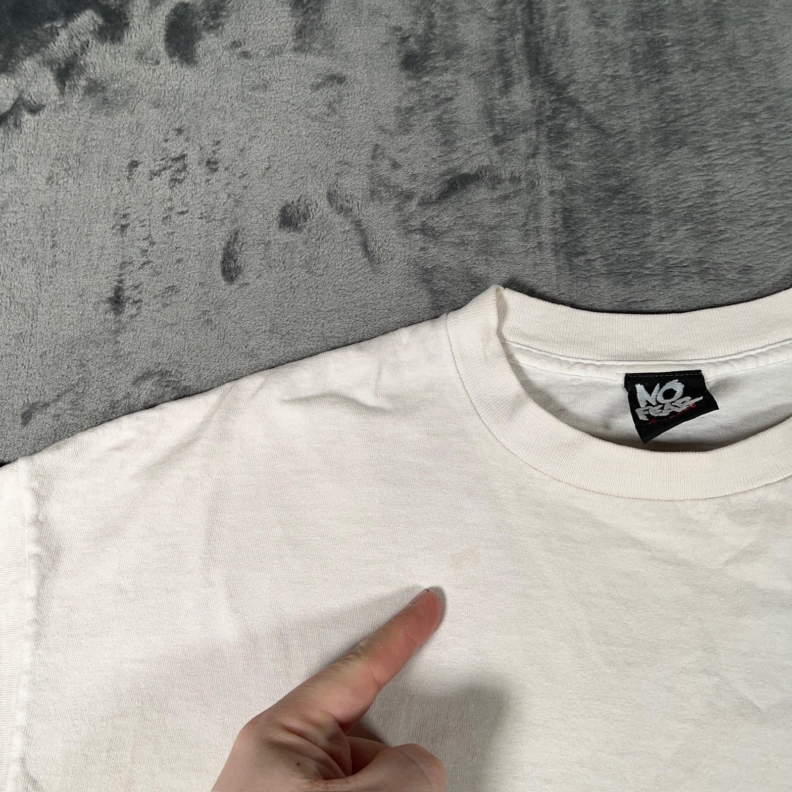 Vintage No Fear T Shirt Men’s Extra Large White Single Stitch USA Baseball 90s gallery
