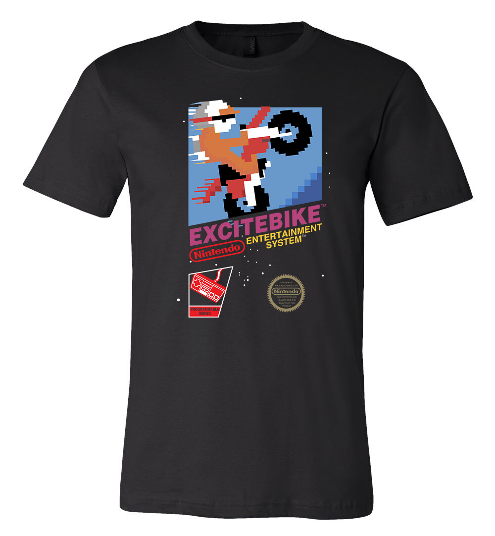 Excitebike Cartridge Logo T-Shirt shirt Sizes S-6XL! Fast Ship!