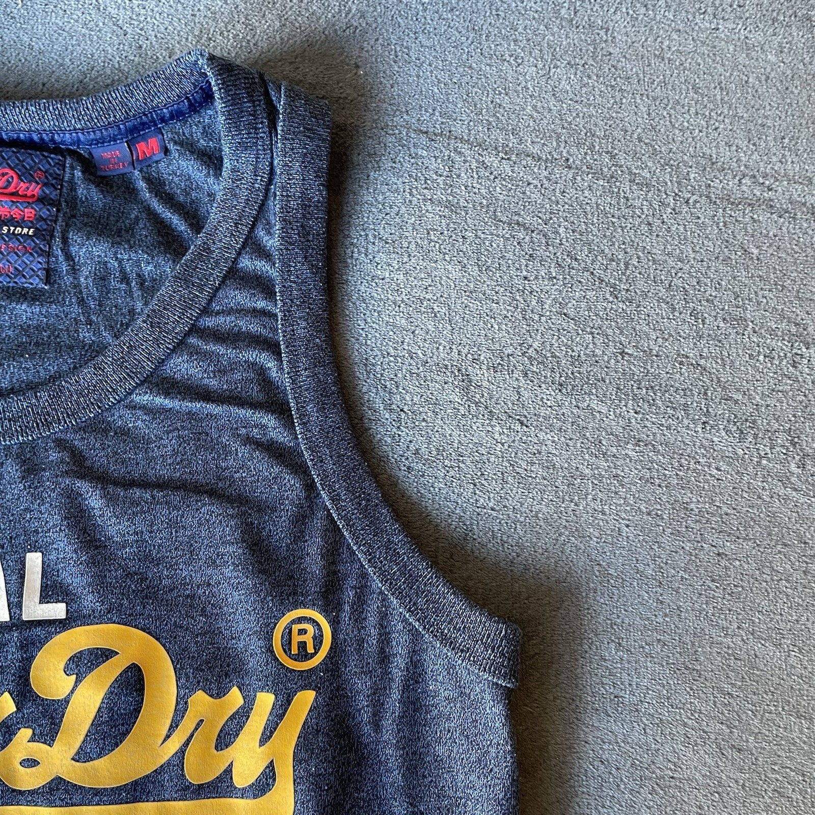 Vintage Super Dry Japan Blue Tank Top Size Medium gallery