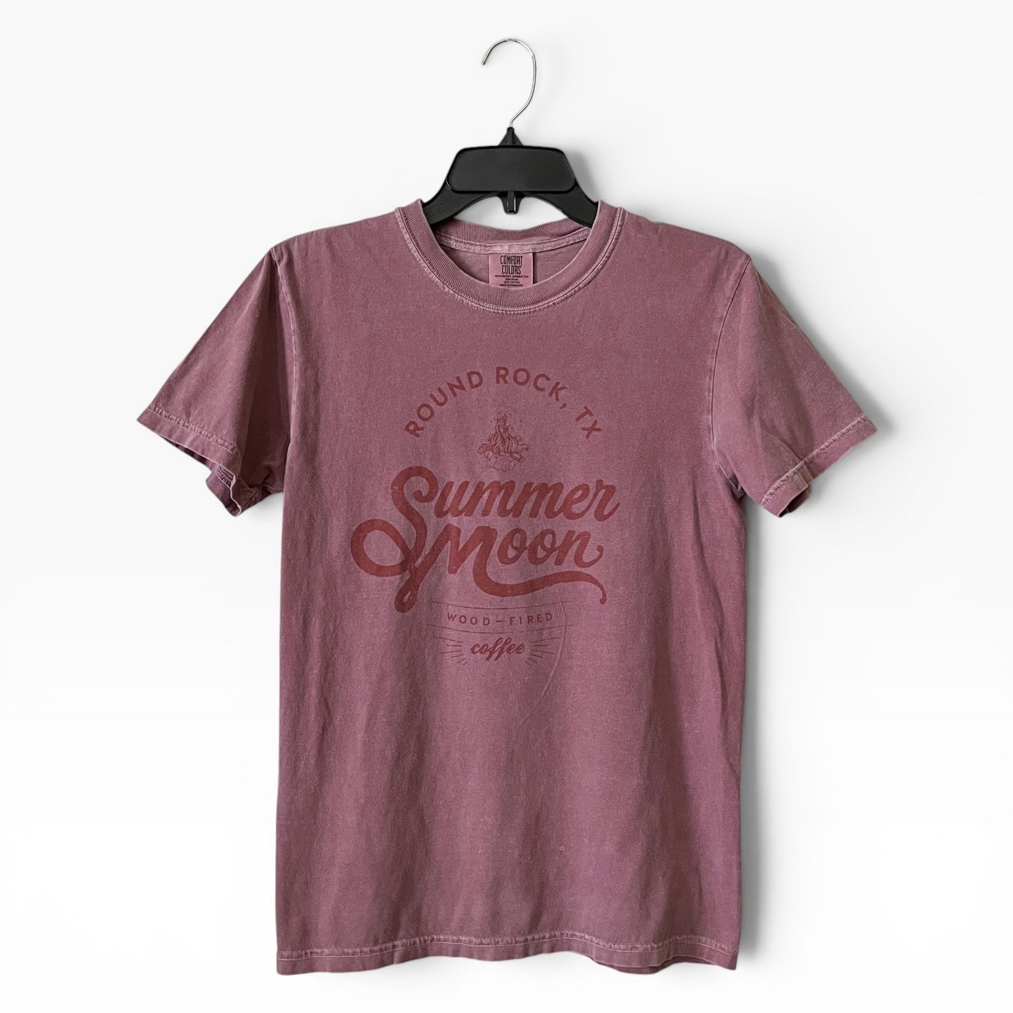 Comfort Colors Summer Moon T-Shirt Mens Size S Red Cotton Thrashed Grunge Soft gallery