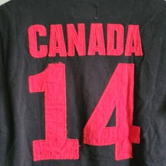 Hudson’s Bay Co. Canada Olympics Size Medum Black w/ Red Maple Leaf Short Sleeve
