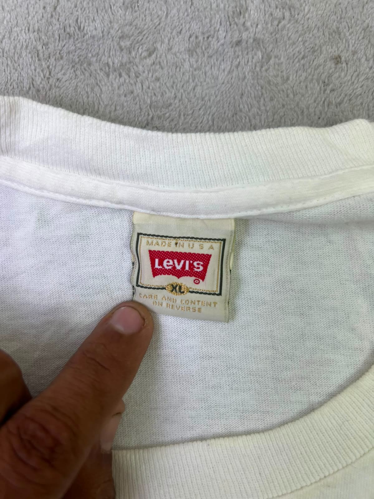Vintage 1990s Levi's Jeanswear USA Made Single Stitch Graphic T Shirt XL gallery