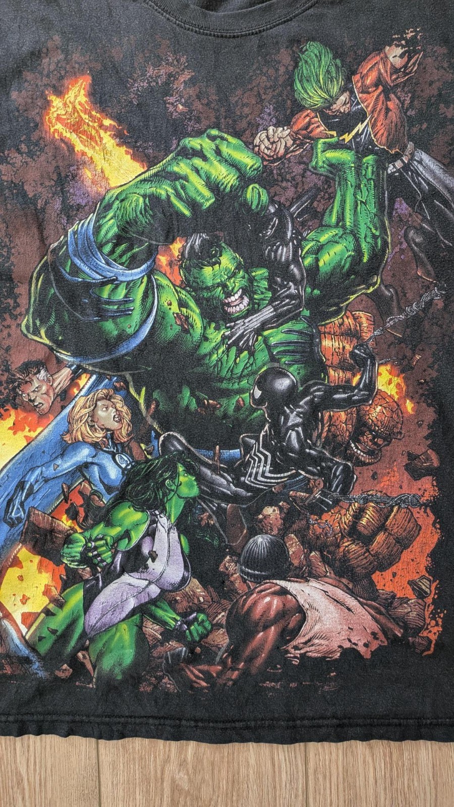 Rare Vintage Marvel Mad Engine World War Hulk T-Shirt Large gallery