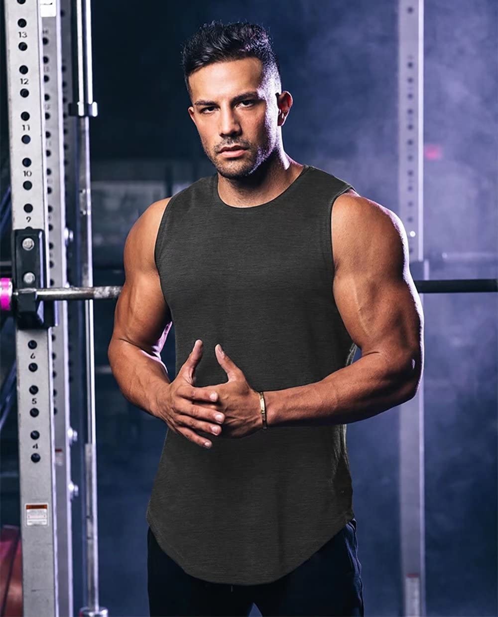 Mens 3 Pack Gym Tank Tops Dry Fit Running Basketball Workout Muscle Tee Strin... gallery