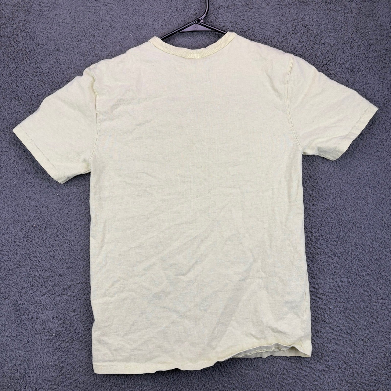 Champion Mens Small T-Shirt Pale Yellow Embroidered Mirror Logo GT19 Cotton gallery