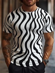 Men’s 3D Print Abstract Quick-Dry Breathable Short Sleeve T-Shirt