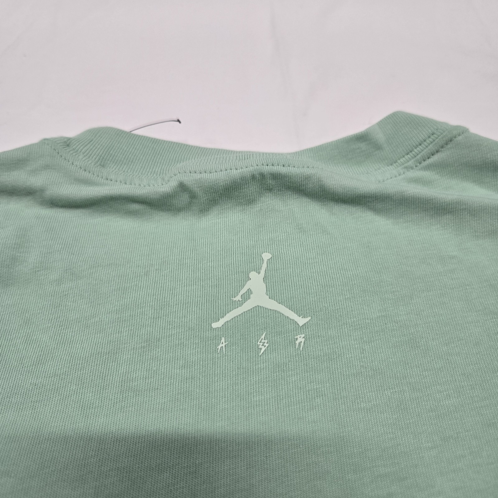 NEW Men's MEDIUM Air Jordan x J Balvin Enamel Mint Green T-Shirt DR2962 *FLAWS gallery