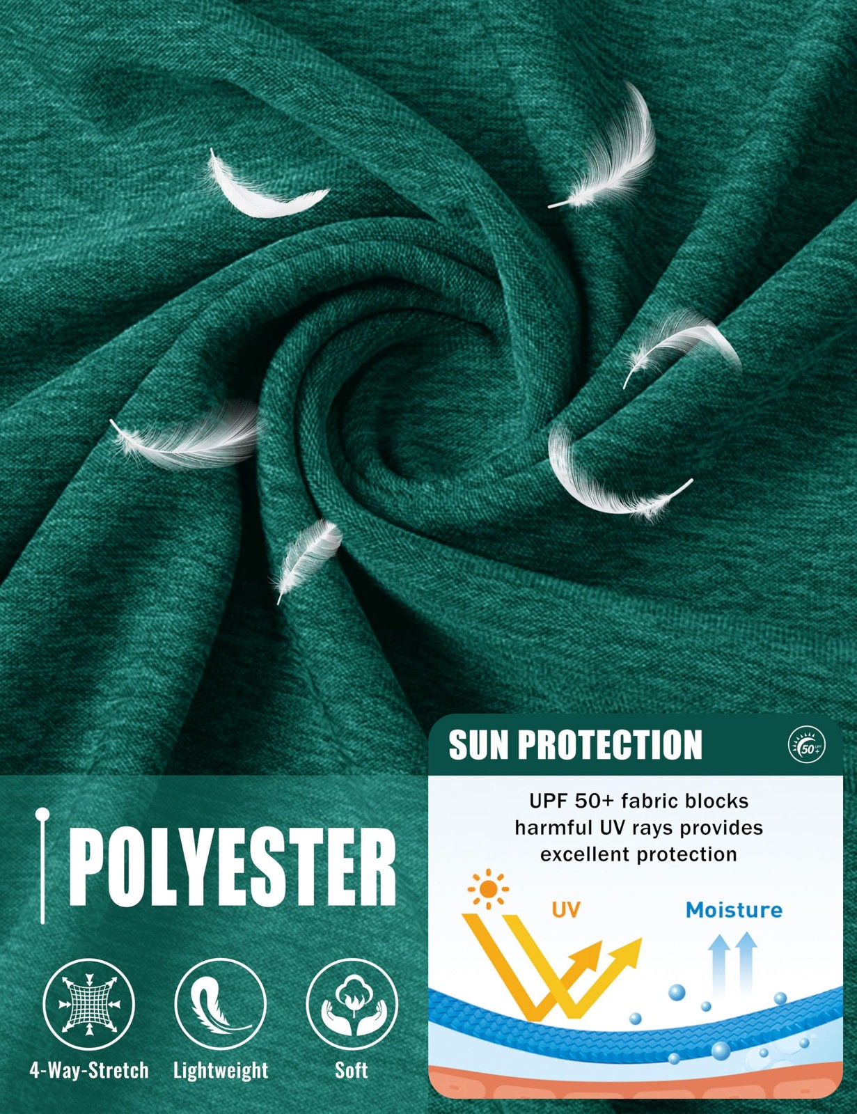 UPF 50 Shirts for Men Long Sleeve Lightweight Dry Fit Sun Protection Shirt Su... gallery