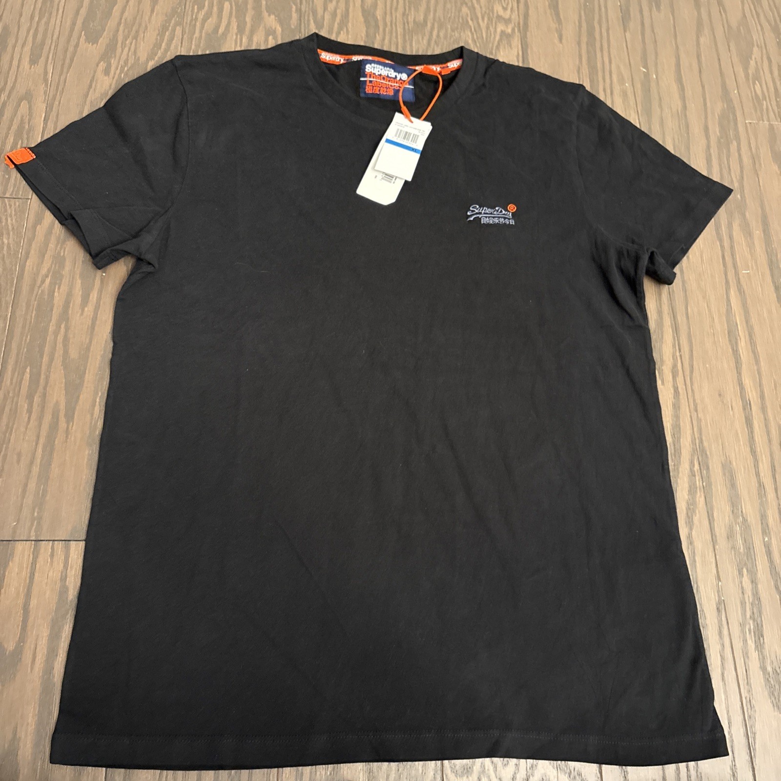 NWT Superdry Orange Label Vintage Emb Tee Black Cotton T-Shirt Crew Neck Size XL gallery