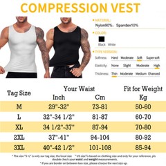 Men Compression Gynecomastia Belly Slimming Waist Trainer Tank Vest Body Shaper