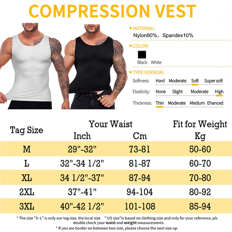 Men Compression Gynecomastia Belly Slimming Waist Trainer Tank Vest Body Shaper gallery