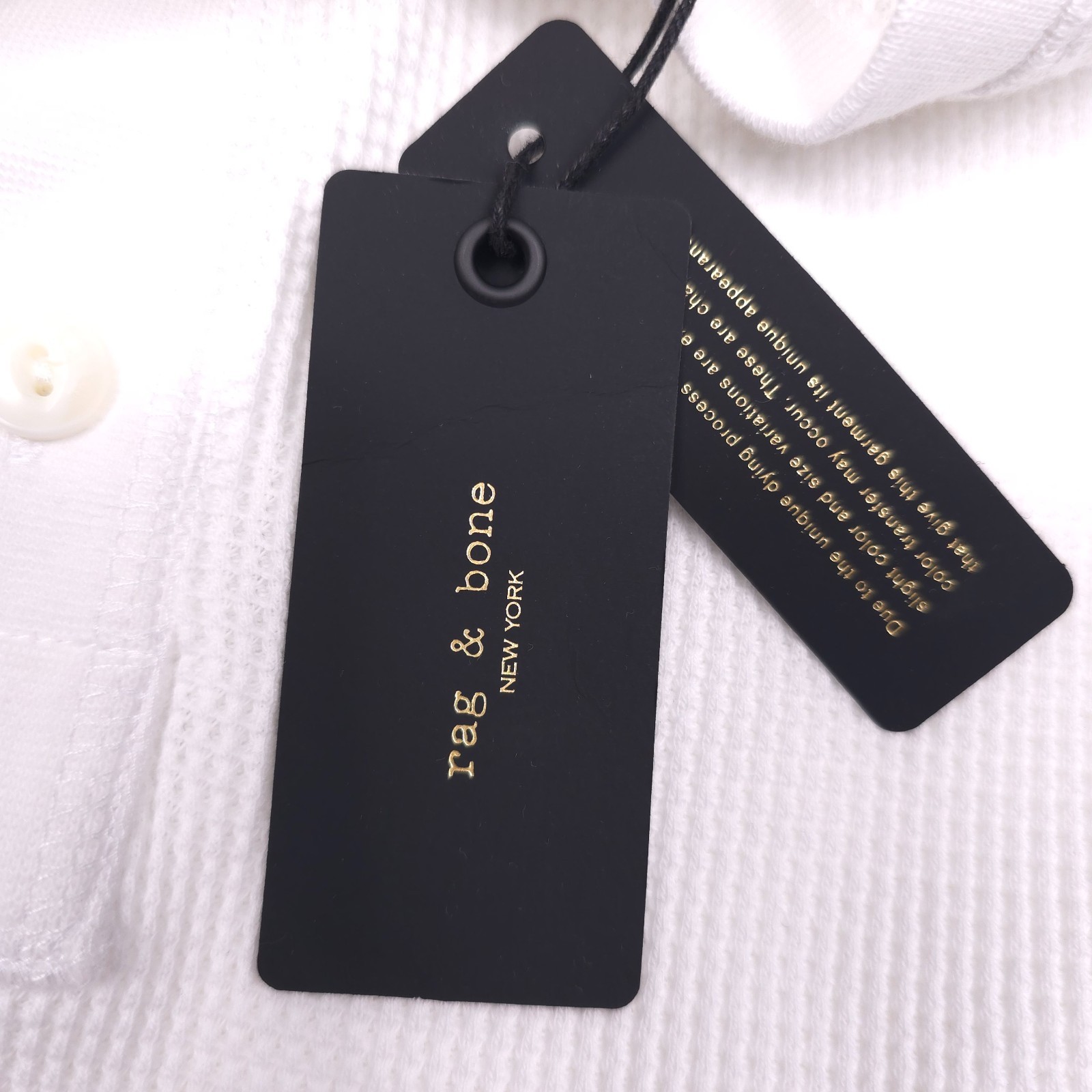 Rag & Bone Waffle Knit Henley Shirt Mens Size Small White Cotton Long Sleeve gallery