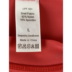Large UPF 50+ Orange Long Sleeve Sun Block Swimsuit Top T-Shirt by Grand Everest