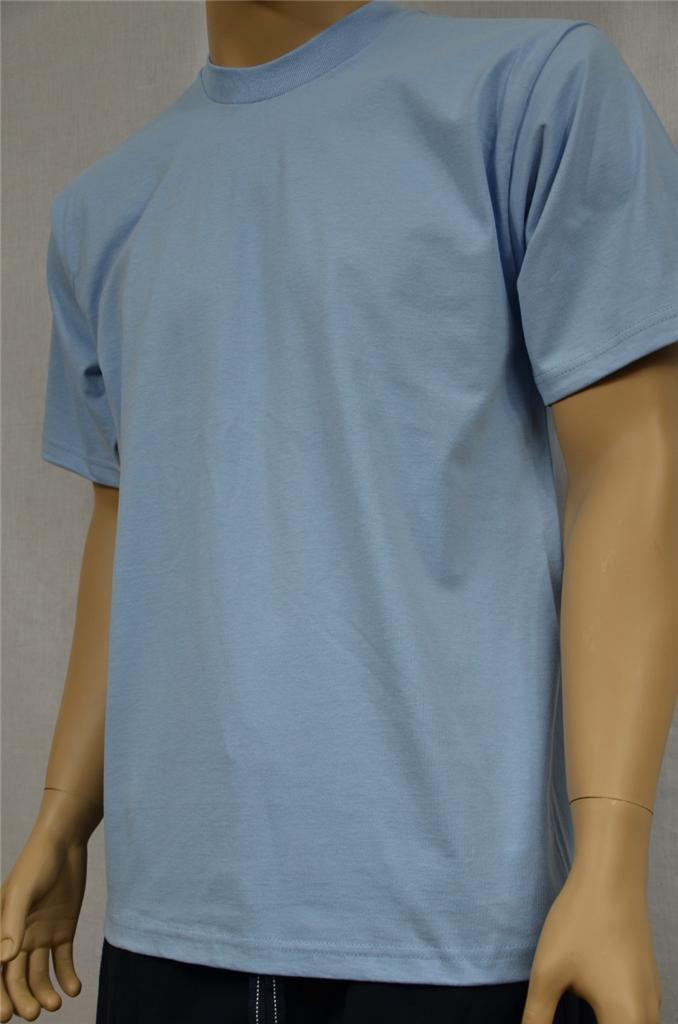2 NEW PROCLUB S-5XLT HEAVY WEIGHT T-SHIRTS SKY BLUE PLAIN TEE PRO CLUB BLANK gallery