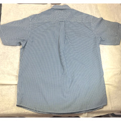 Blue Checkered Short Sleeve Button Down Shirt Mens Casual Outdoor Large RedHead