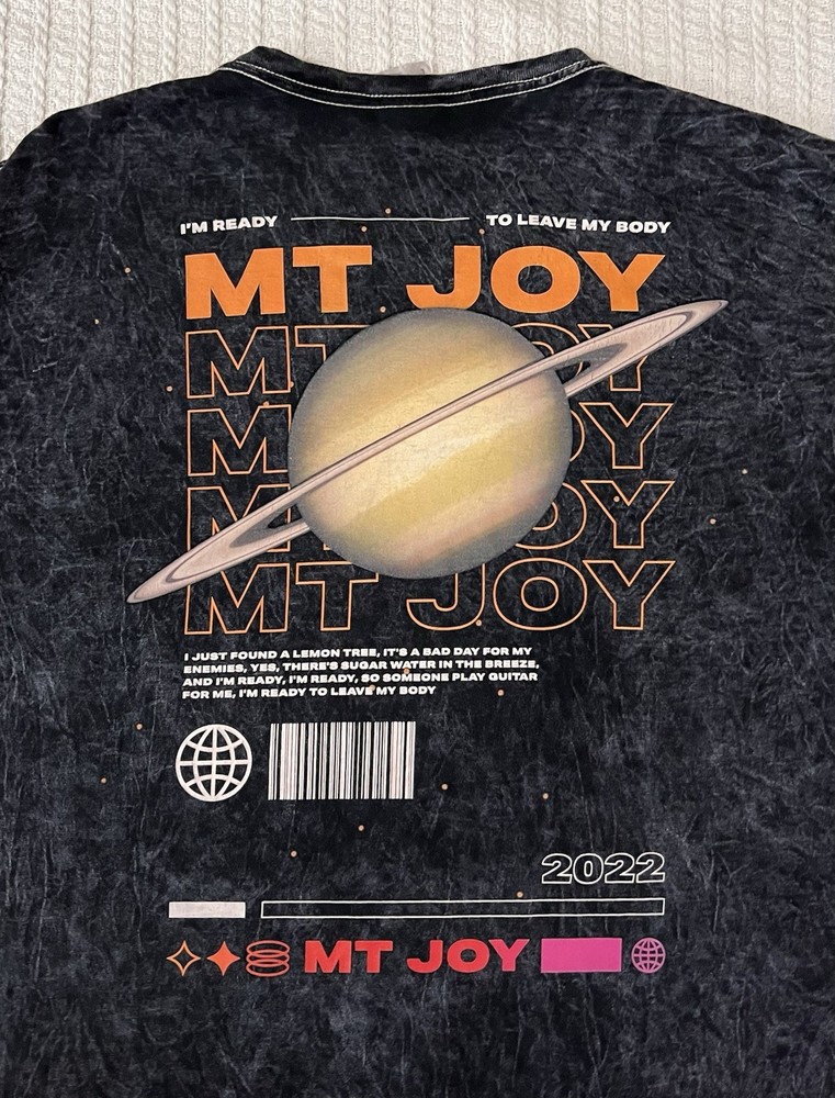 Mt. Joy 2022 Tour Merch ‘Space’ Mineral Wash Shirt LG 21” X 28” Indie Rock