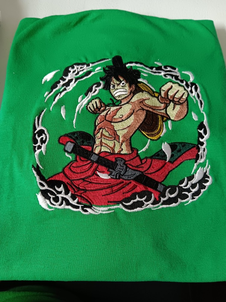 New Monkey D. Luffy Gildan embroidered t shirt Size LG