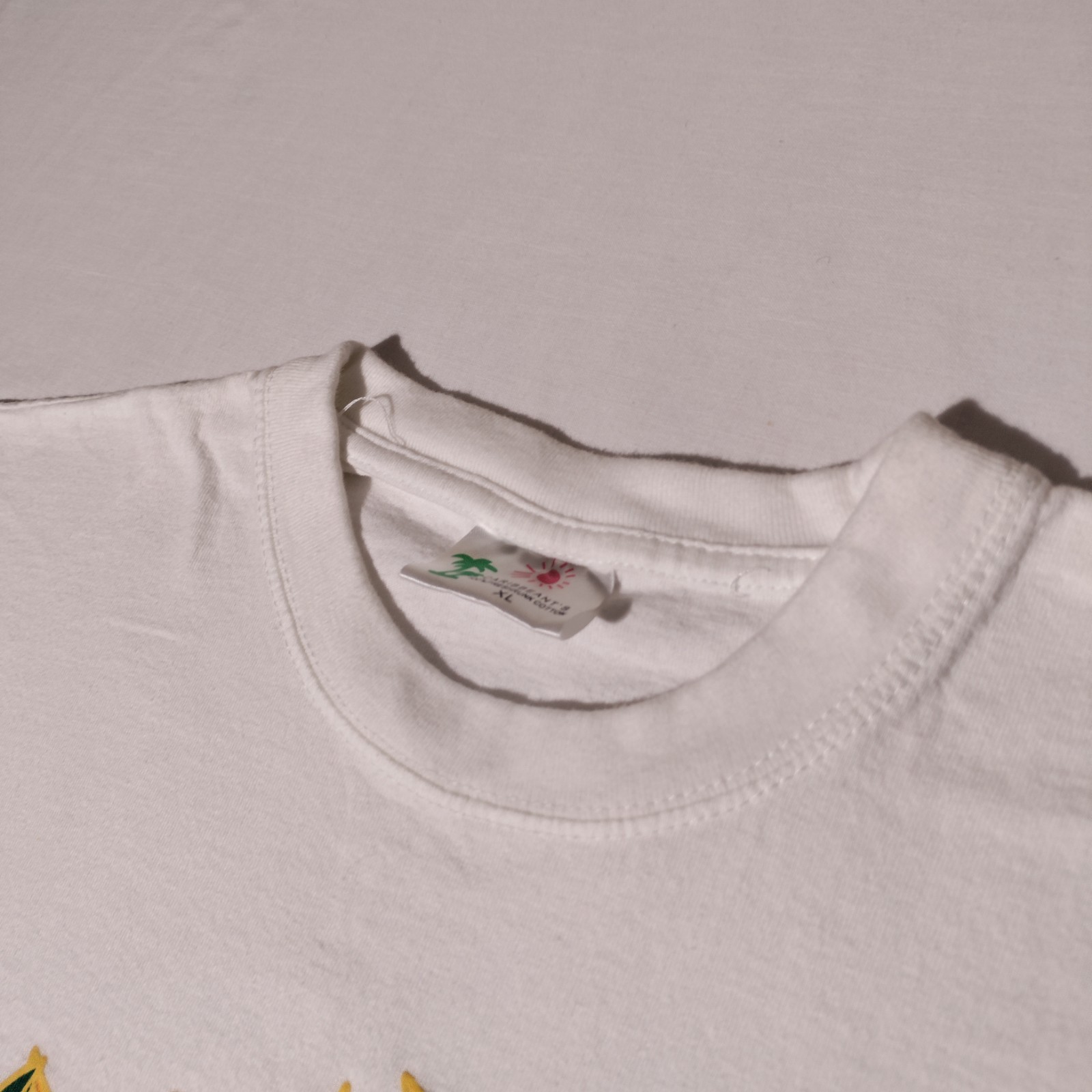 St. Maarten N.A F.W.I. Sun Palm Tree Caribbeant's Cotton T-Shirt Sz XL - Stains gallery