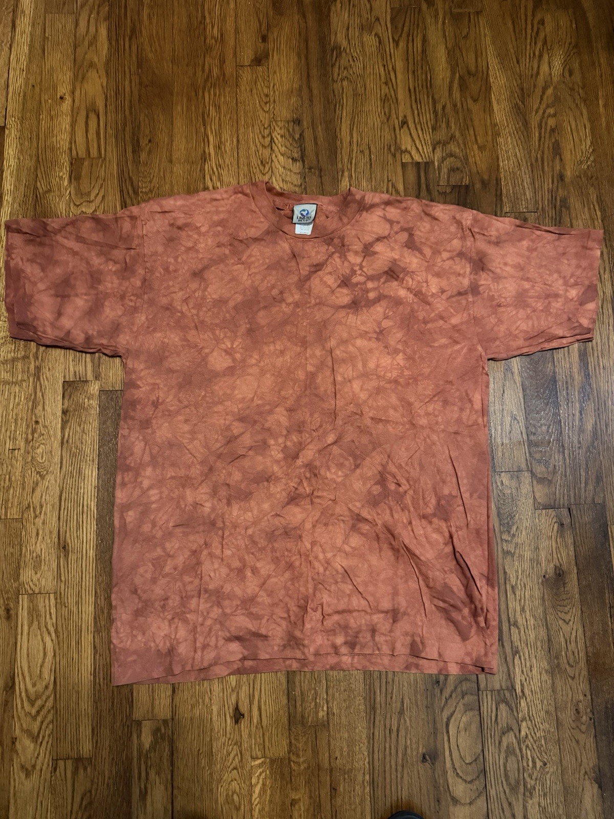 Vintage 90s Liquid Blue Blank Tie Dye T-Shirt XL RARE