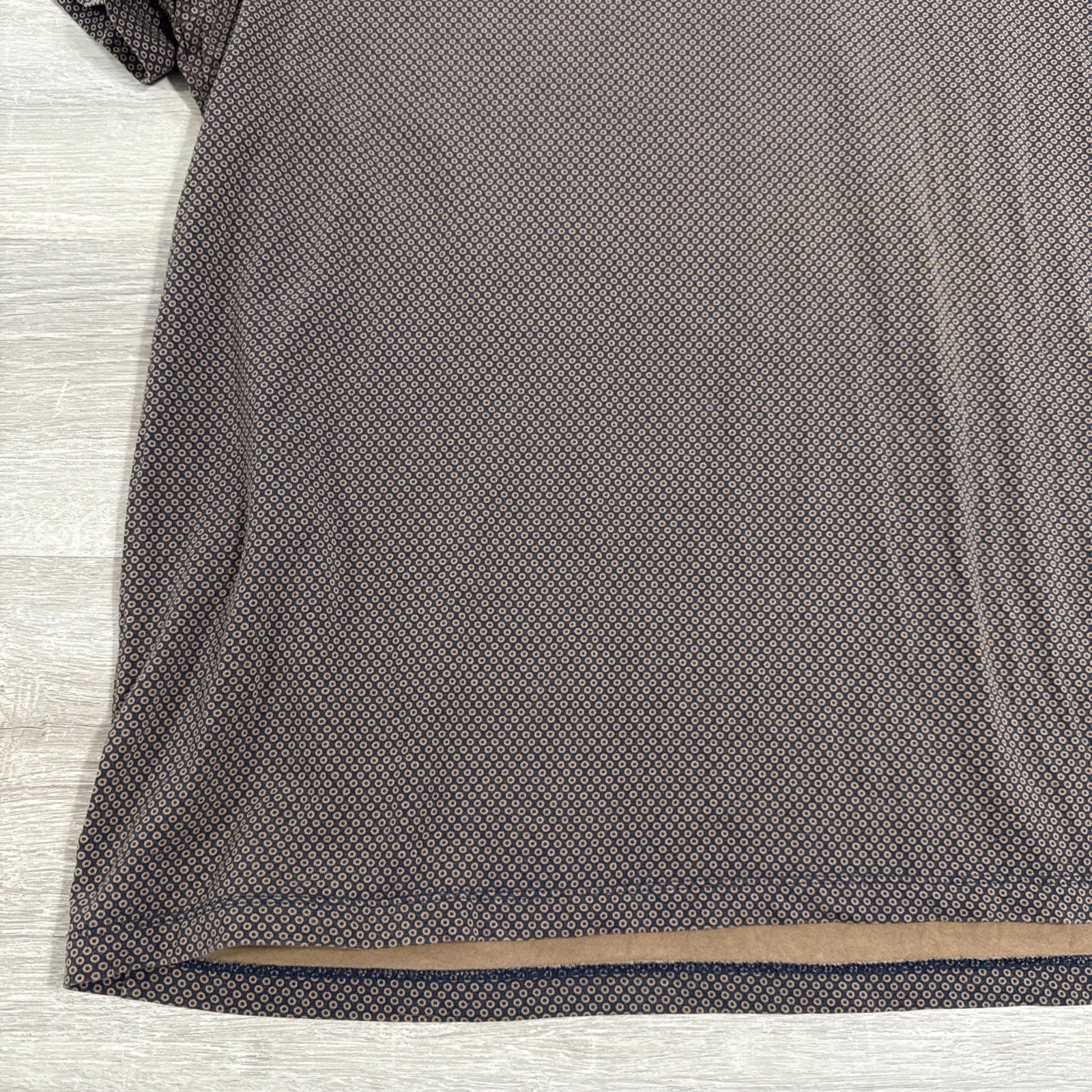 Express Shirt Men's Brown Geometric Print Stretch Cotton Spandex XL Tee gallery