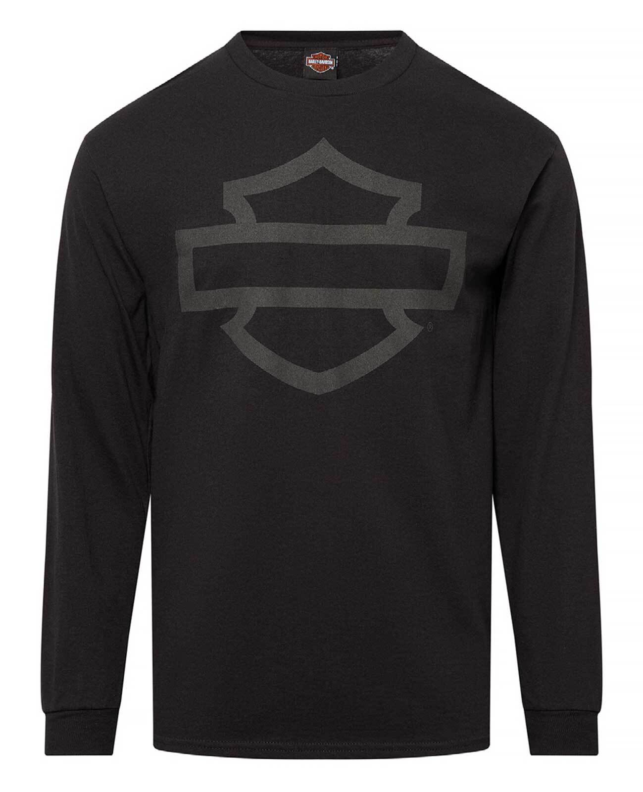 Harley-Davidson Men's Open Bar & Shield Long Sleeve Crew-Neck Shirt, Black gallery