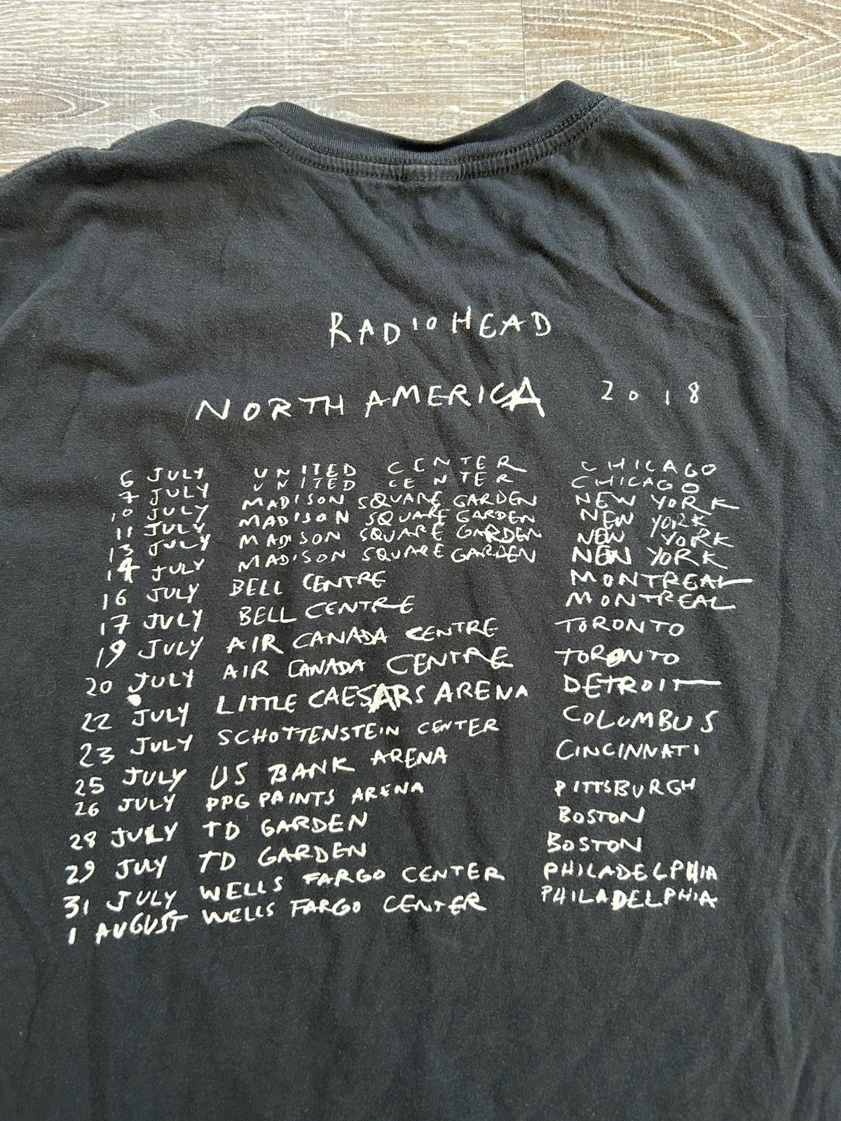 Radiohead Tour Band T Shirt 2018 North America Cities XXL Waste Crest Adult gallery