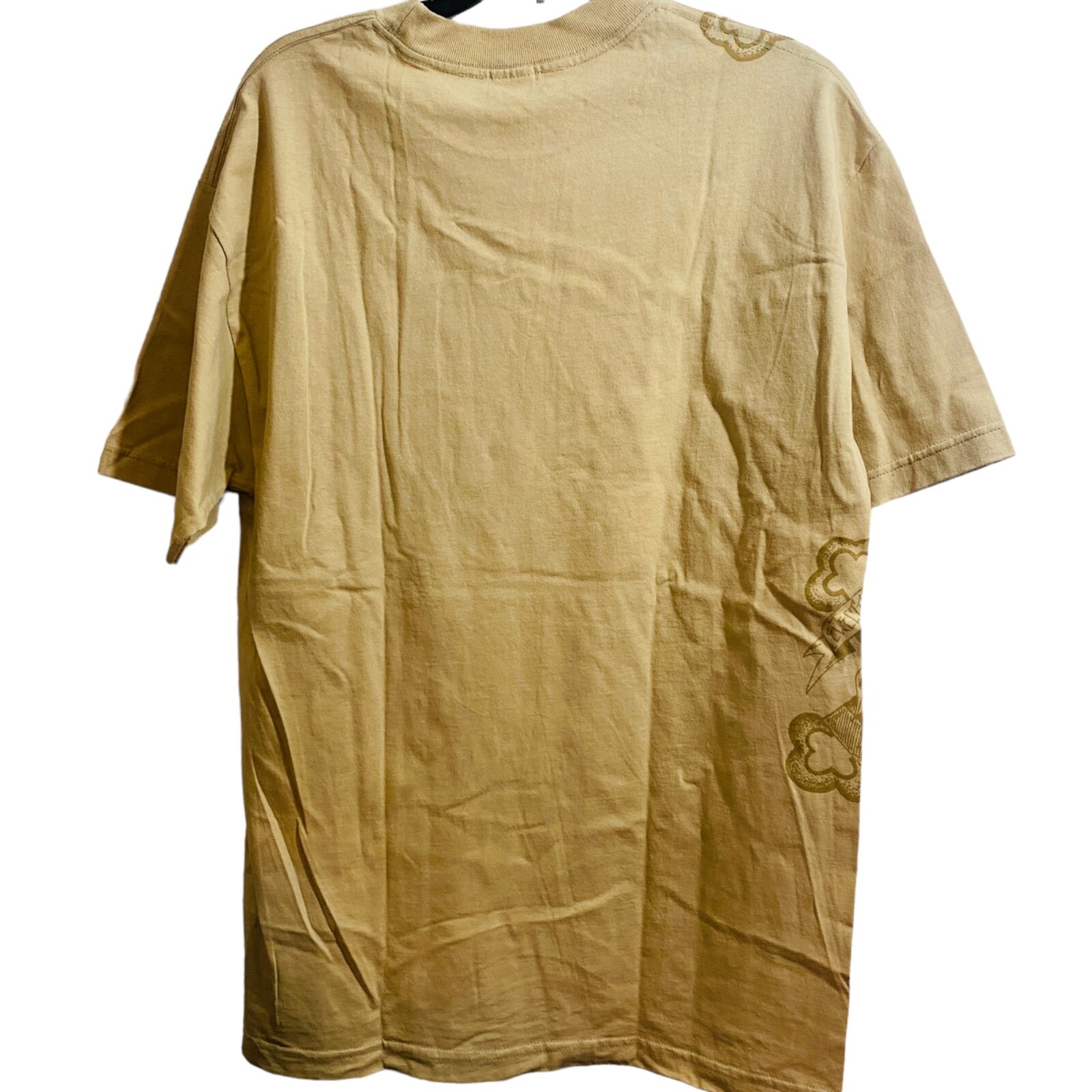 GREEN Apple Tree T Shirt Men's Size Large Beige Short Sleeve Crewneck Vintage gallery