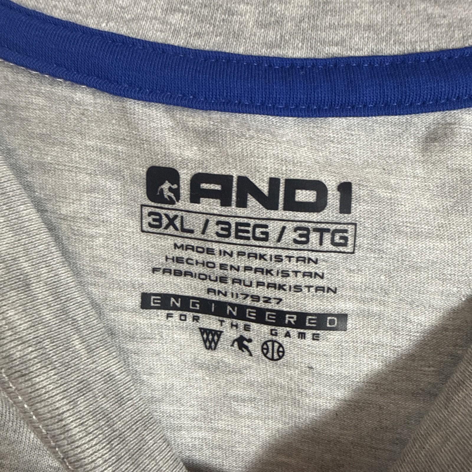And1 Heather Gray T-Shirt Men Basketball Tee Crew Neck Size 3XL NWT gallery