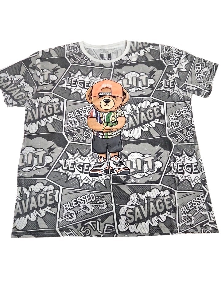Hustle Blessed Bear Legend Mens 3XL Shirt All Over Print Street Wear Hip Hop gallery