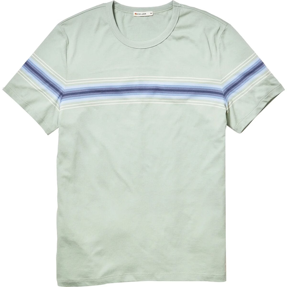 Marine Layer Signature Crew Stripe T-Shirt - Men's Iceberg Green, XXL gallery