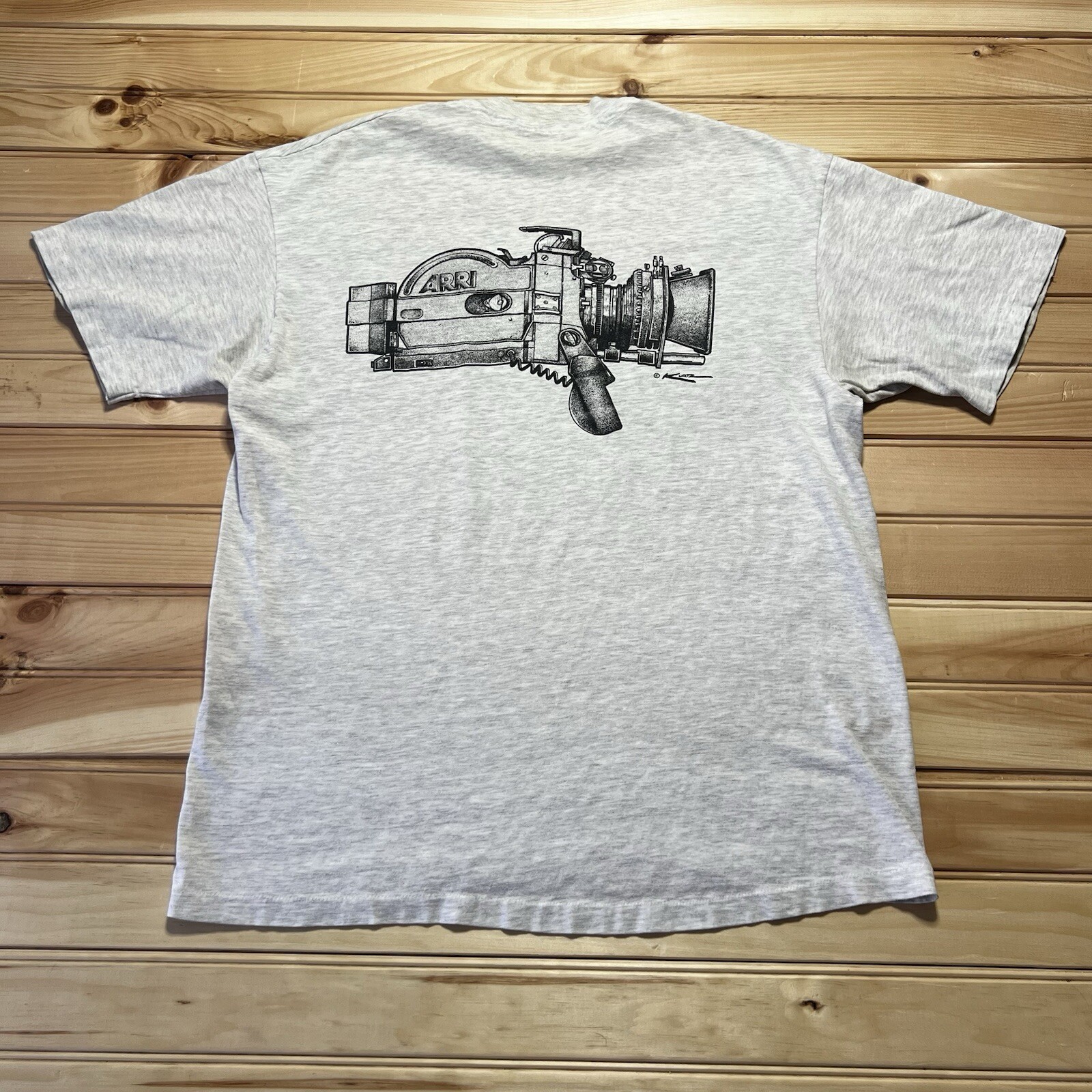 Vintage ARRI Movie Cinema Professional Camera Art Sketch Shirt Size Large