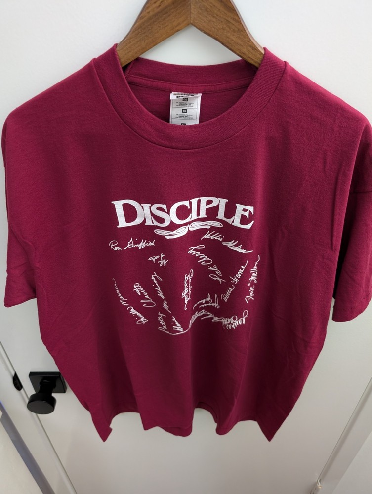 Vintage Single Stitch Disciple Signature Bible Study Tee Men’s XL 90s Church