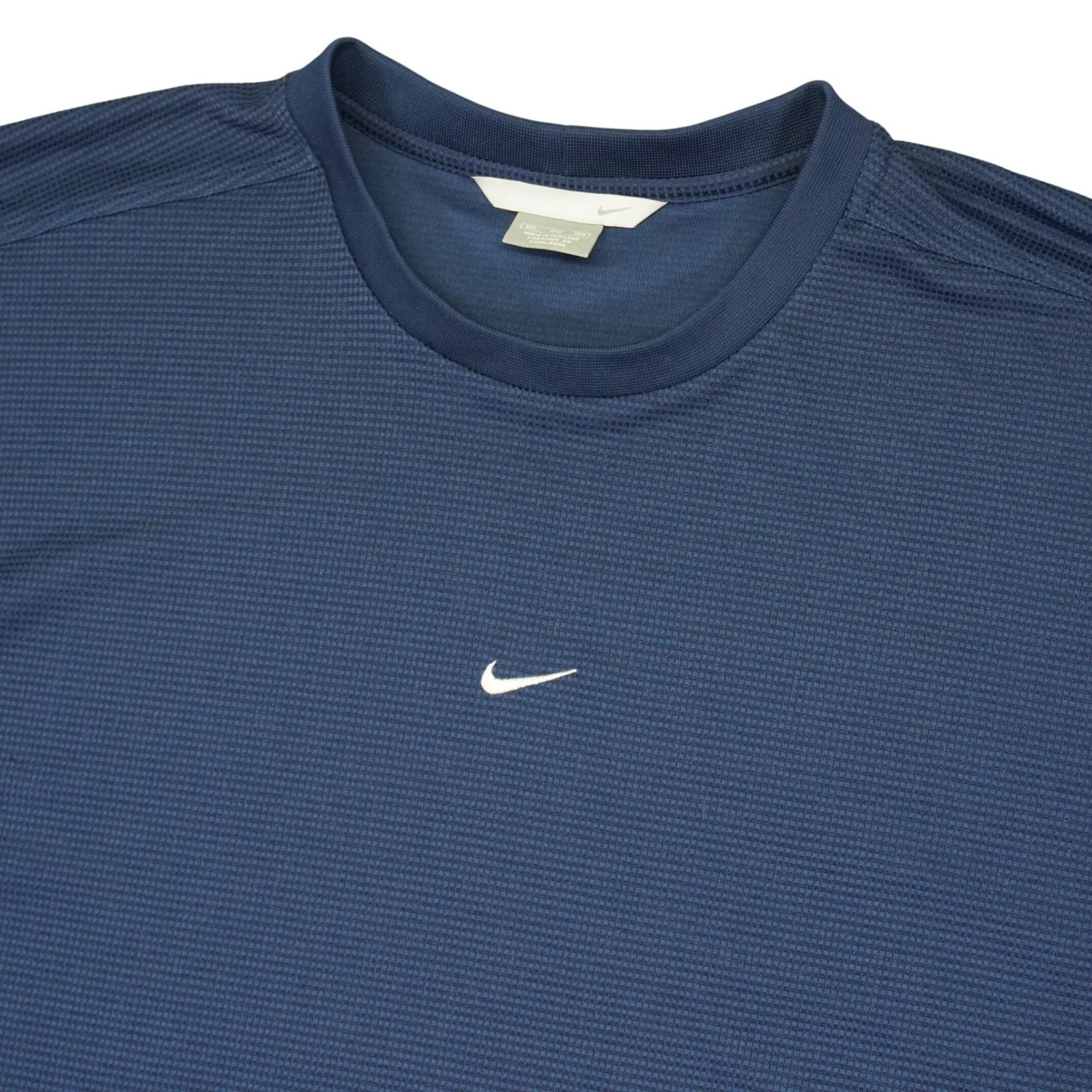 Vintage Nike Center Swoosh Men 3XL Navy Blue T Shirt 2000s Silver Tag Y2K gallery