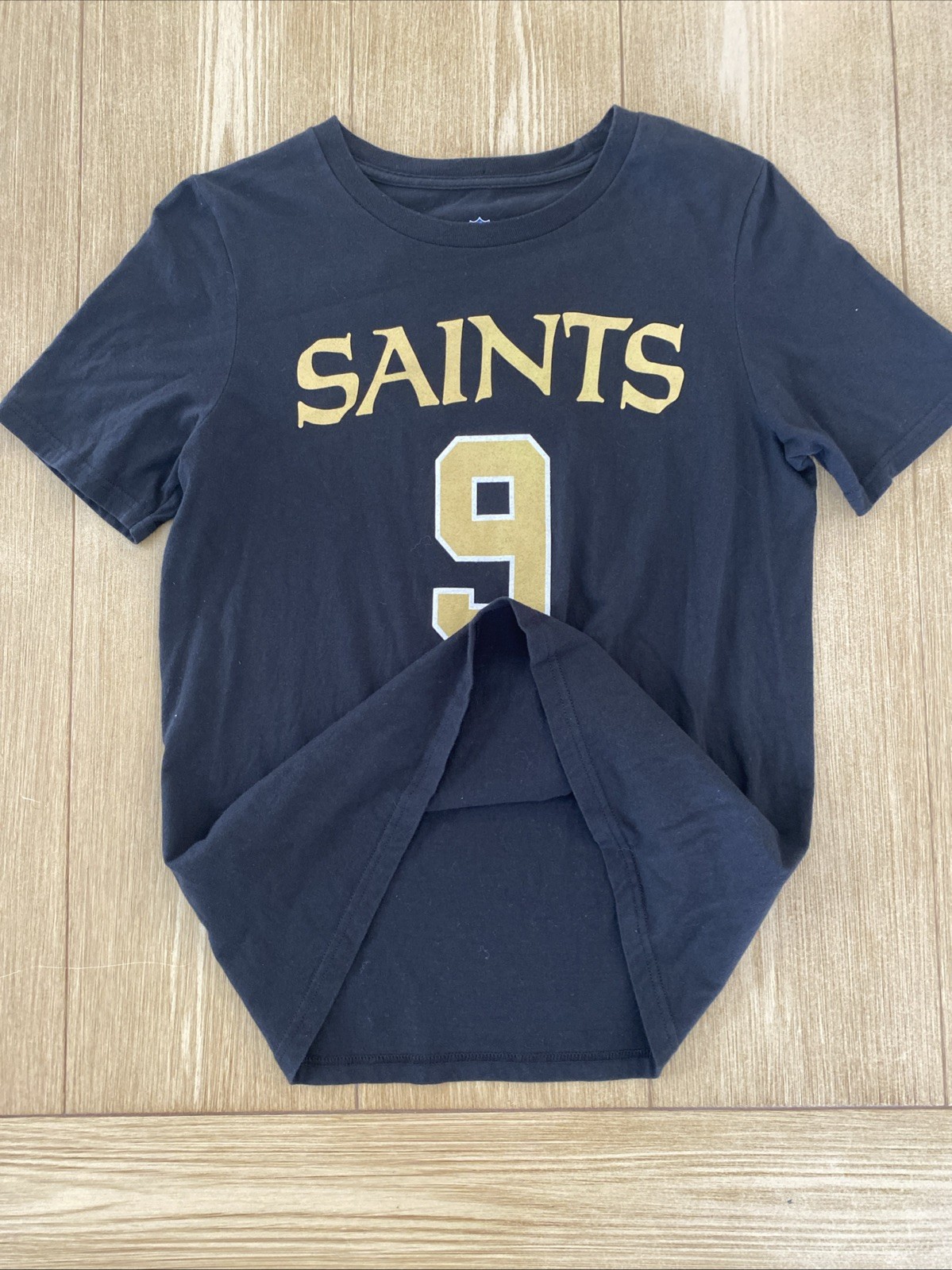 New Orleans Saints Shirt Womens NFL Brees #9 Black T-Shirt Large 14/16 NFL gallery