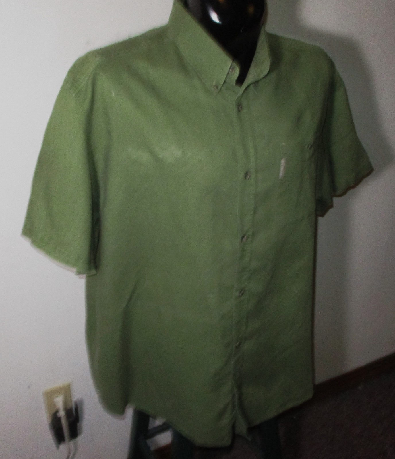 COLUMBIA Sportswear Green Ramie Linen Short Sleeve Shirt Men's Size 2XL gallery