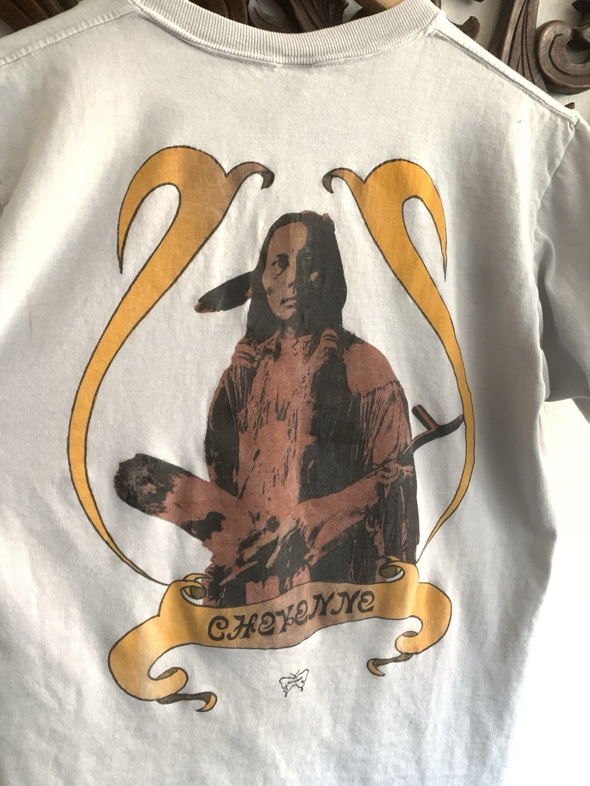 Vintage Cheyenne Towncraft Pocket T Shirt Faded Light Blue Sz M 50s 60s Native gallery