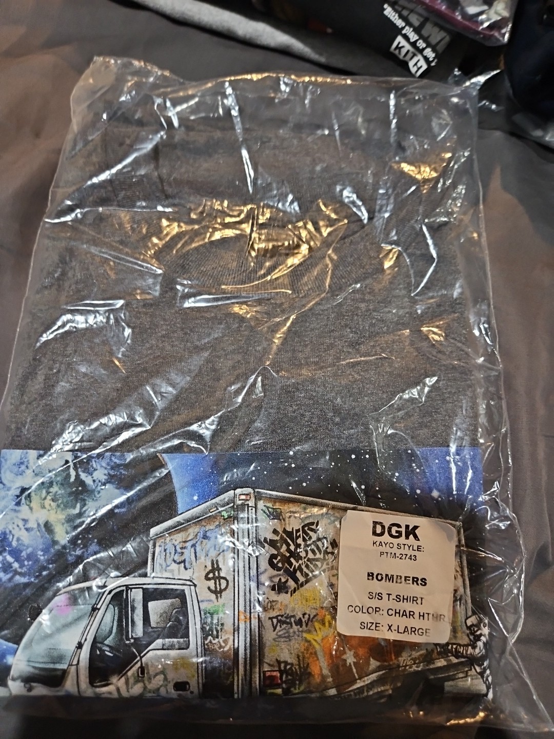 DGK Xl Charcoal Grey Short Sleeve New With Tags “Bombers”