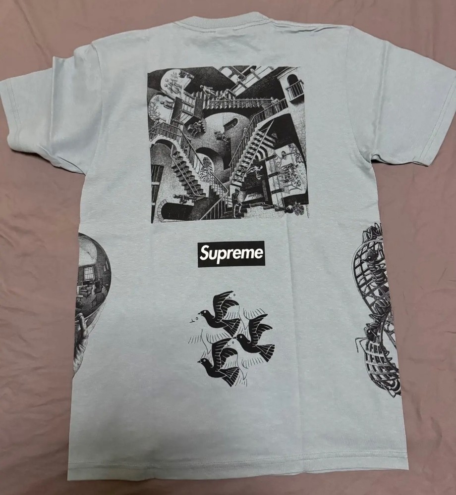 Supreme x M.C. Escher Collage Tshirt (Slate Blue) XL ,Brand New,Unopened!