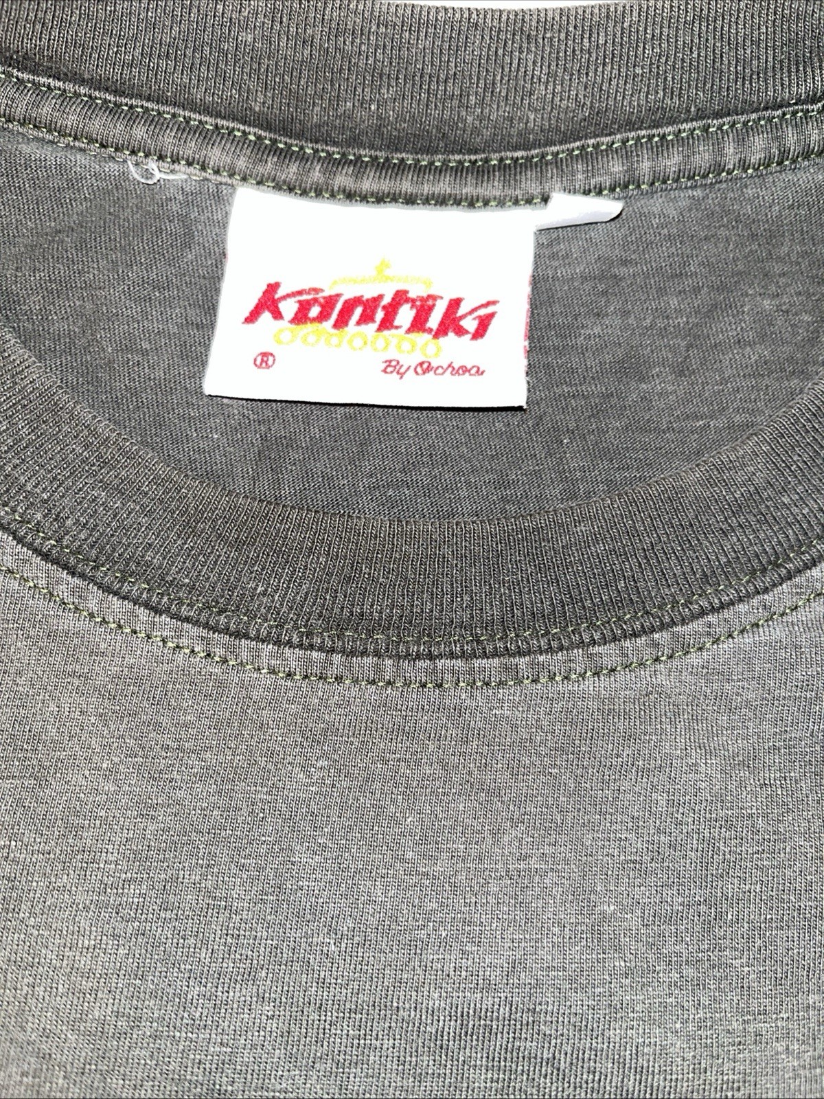 VTG Hand Painted Tee From Peru Comfy Cotton In SZ XXL. Gray Kontiki Pre-Owned 8 gallery