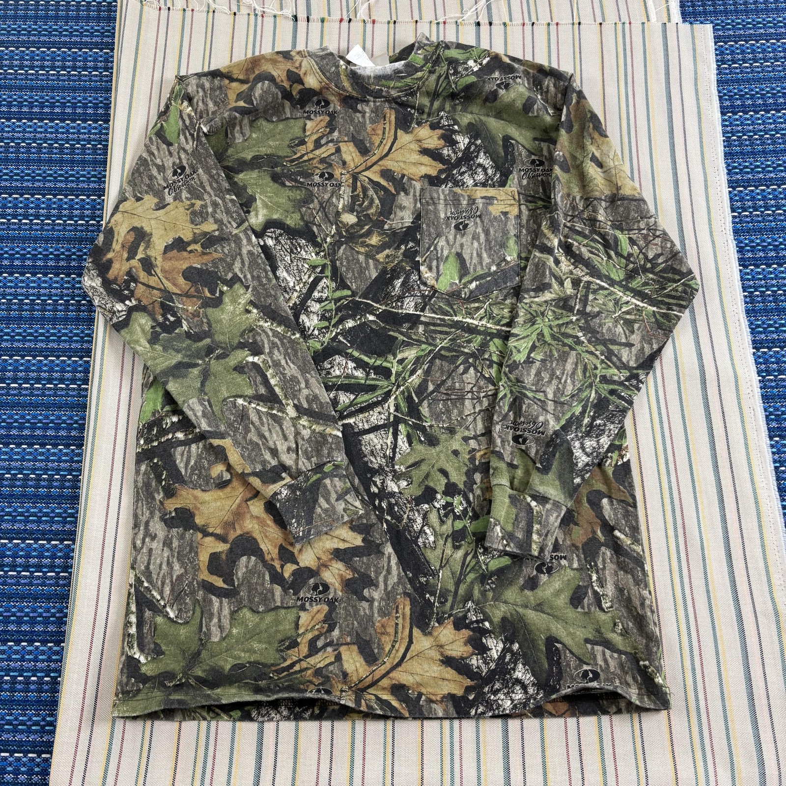 Mossy Oak Obsession Shirt Mens XL Green Camo Long Sleeve Hunting Outdoor Tee gallery