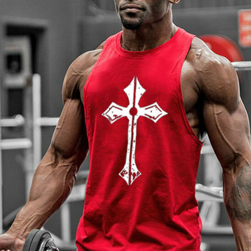 Men’s Tank Tops Bodybuilding Muscle T Shirt Sleeveless Gym Training Workout Vest