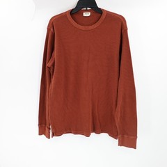 Pact pullover Men’s Large Waffle Knit Long Sleeve Shirt Brown Organic Cotton