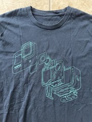 Go Pro Camera Men’s Short Sleeve Medium Blue T-Shirt Action Sports Travel Active