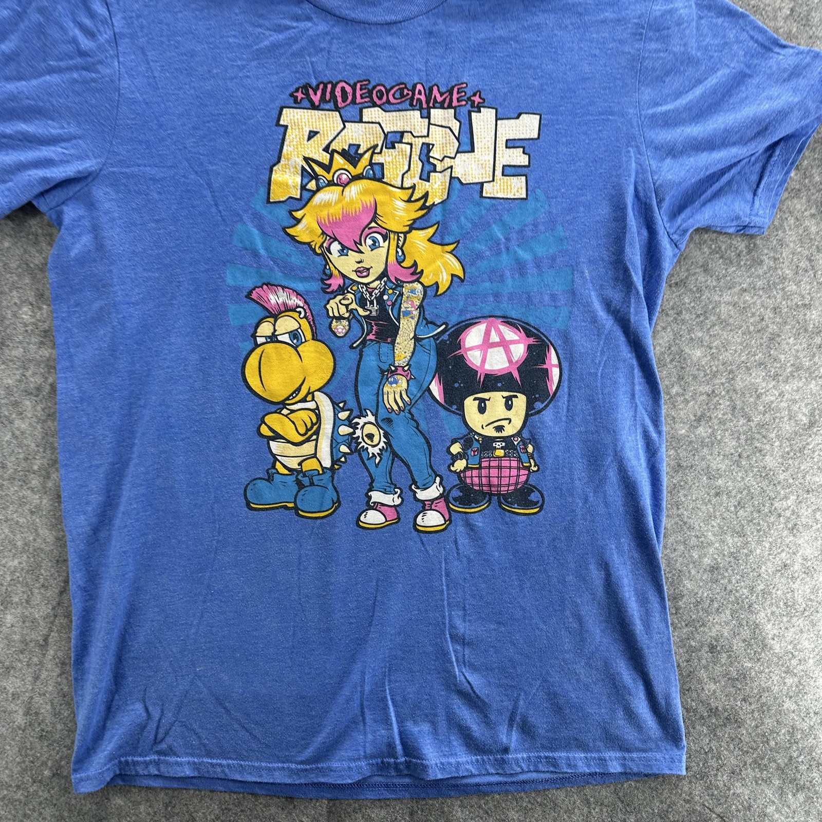 Video Game Rogue Shirt Mens Large Blue Punk Princess Parody Nintendo Tee Gamer gallery