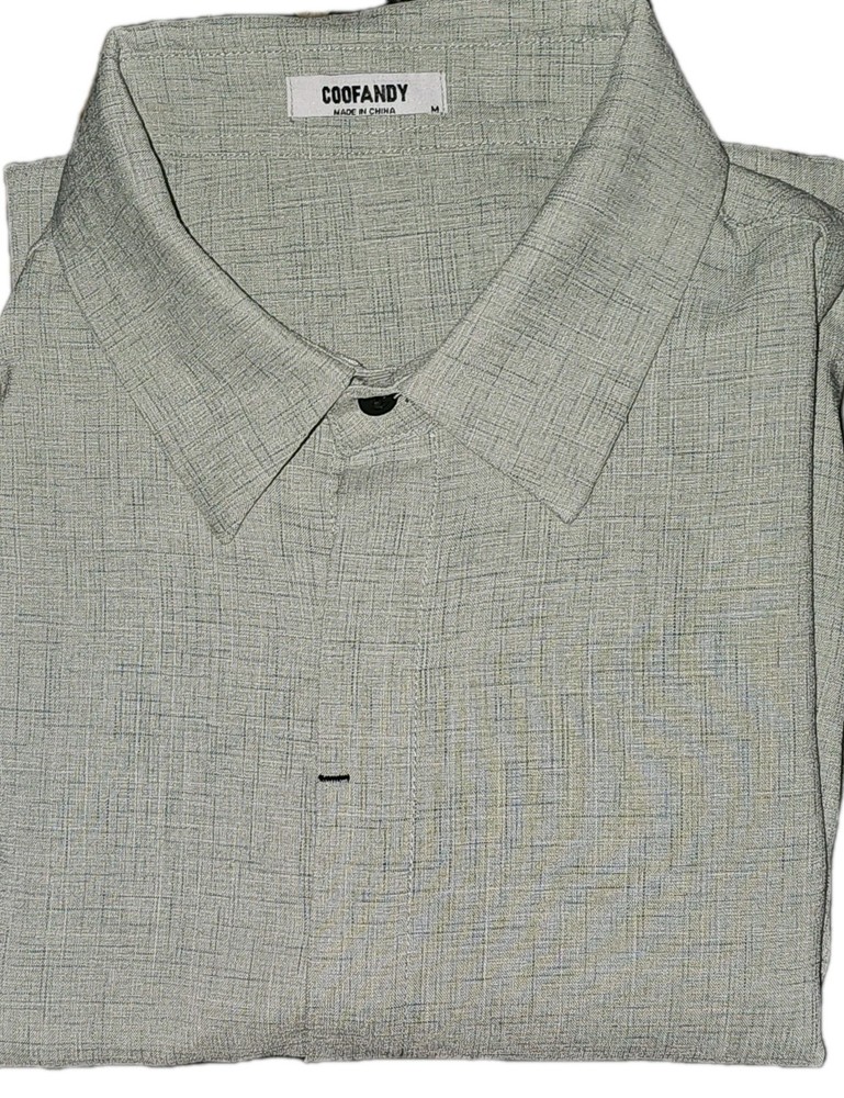 COOFANDY Men’s Casual Linen Button Down Shirt Short Sleeve Beach Shirt NEW Med.