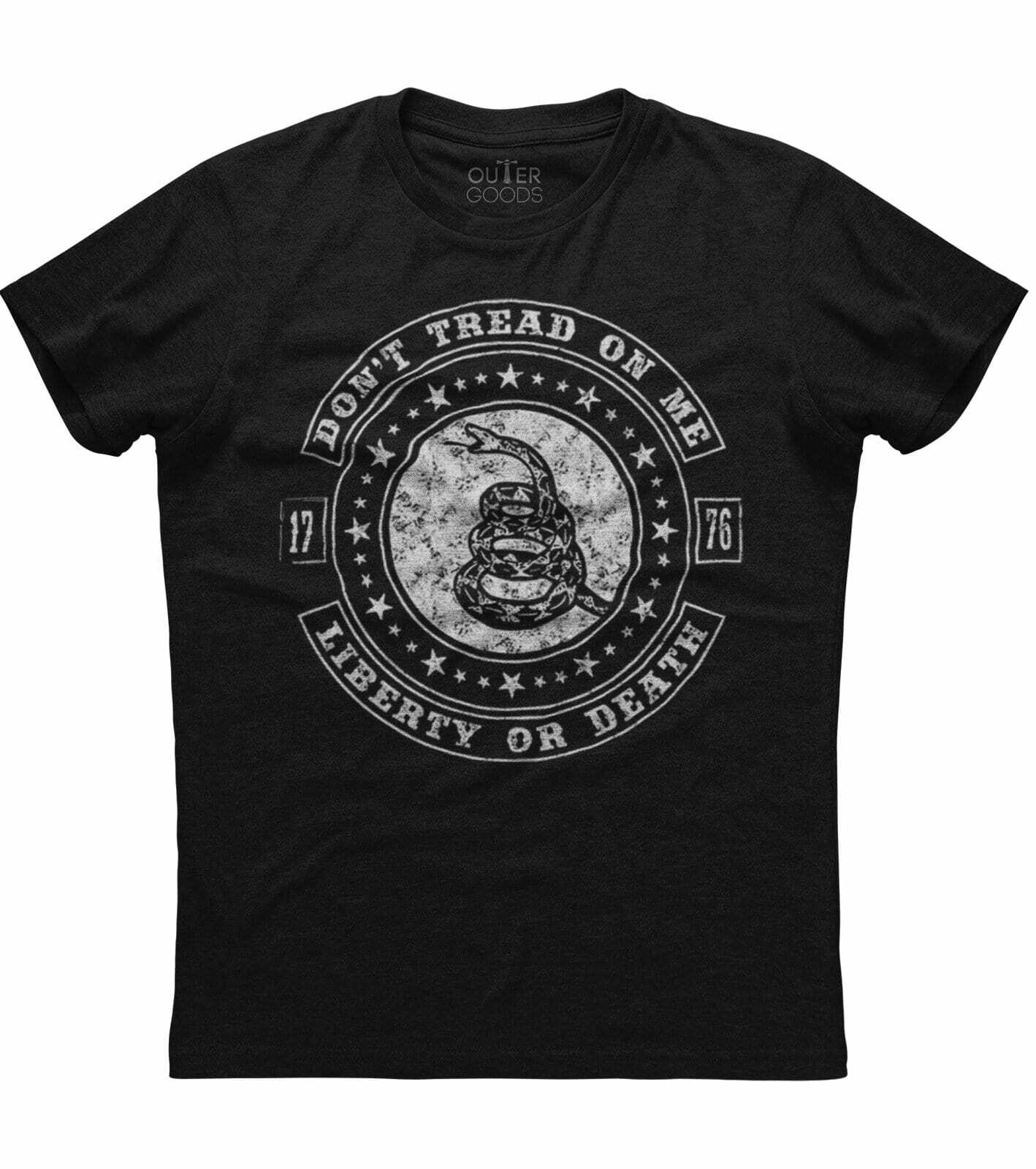 Don't Tread On Me Liberty Or Death, Patriotic Men's New Black Trending T-shirt gallery