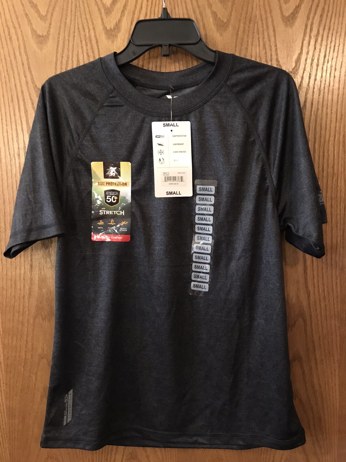 Men’s ZEROXPOSUR Indigo Crew Neck Active Short Sleeve T-Shirt Size Small